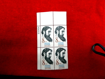  Scott #1446 1972 8c MNH plate block of 4. 