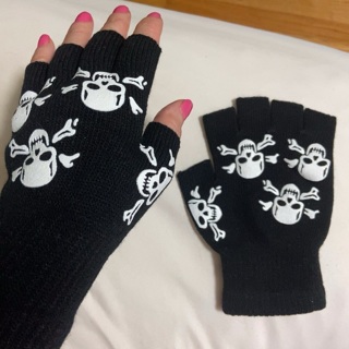 BN Knitted Unisex Fingerless Halloween Gloves .