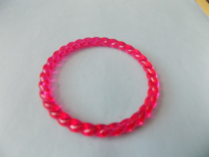 pink childs plastic braided bracelet