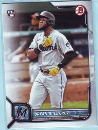 2022 Bowman Bryan De La Cruz ROOKIE Baseball Card # 88 Marlins