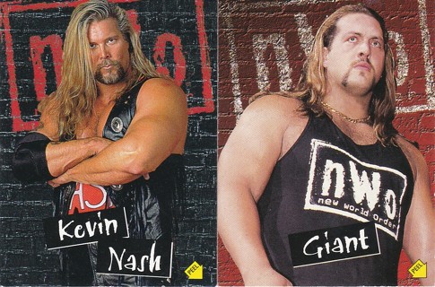 WCW/NWO 1998 WRESTLING STICKERS KEVIN NASH AND THE GIANT/BIG SHOW