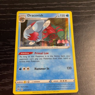 STAGE Dracovish Evolves from Rare Fossil Pokemon holo