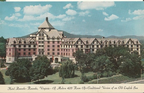 Vintage Unused Postcard: GIN: Hotel Roanoke, Roanoke, VA