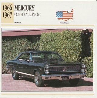 Classic Cars 6 x 6 inches Leaflet: 1966-1967 Mercury Comet Cyclone GT