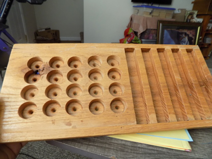 Wooden tray 20 circle slots and rectangle spaces