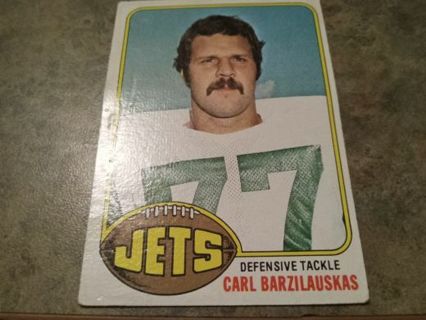 1976 TOPPS CARL BARZILAUSKAS NEW YORK JETS FOOTBALL CARD# 423