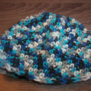 Hand Crocheted Blue Ombre Baby Hat