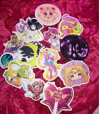 13 anime, Sailor moon art stickers (2)