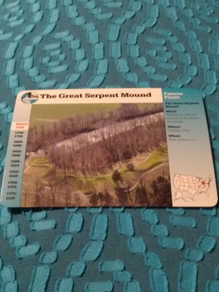 Grolier Story of America Card - The Great Serpent Mound