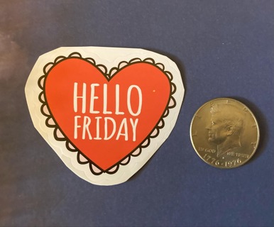 Hello Friday Heart Sticker