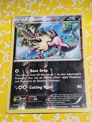 Pokemon Mandibuzz reverse holo rare card 58/124