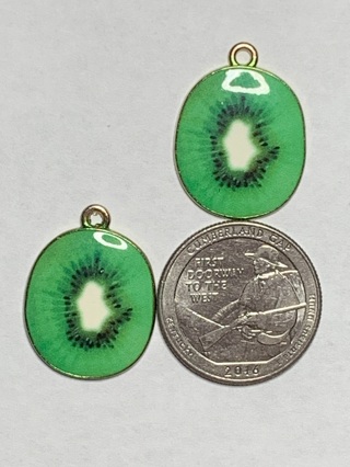 GREEN CHARMS~#1~SET OF 2 CHARMS~FREE SHIPPING!