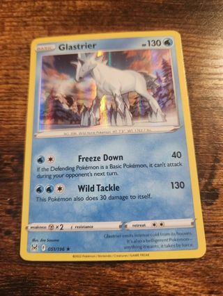 Pokemon Glastrier holo rare card 051/196