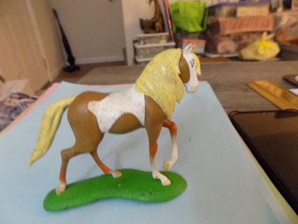 4 inch brown and white palamino pony yellow mane & tail