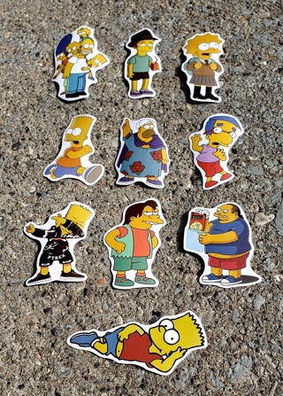 THE SIMPSONS LARGE WATERPROOF STICKERS STYLE 2 FOR LAPTOP SCRAPBOOK WATER BOTTLE SKATEBOARD & MORE 