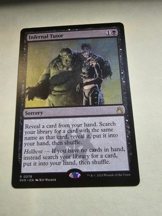 Magic the gathering mtg Infernal Tutor rare card Ravnica Remastered