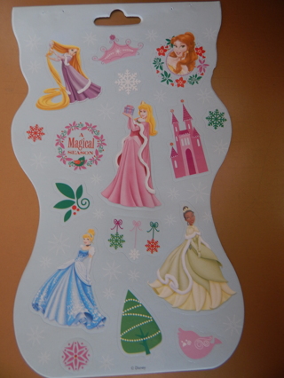 Colorful & Fun Assorted HOLIDAY DISNEY PRINCESS  stickers!!