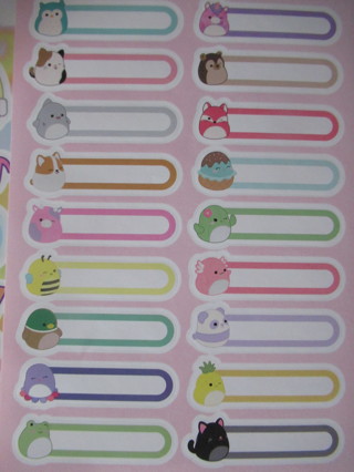 Colorful sheet of LABELING stickers