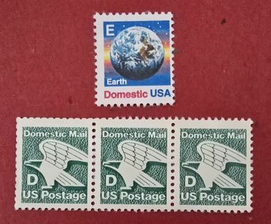 Lot of 4 Mint Letter US Postage Stamps