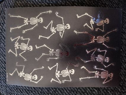 Shiny skeleton sticker sheet
