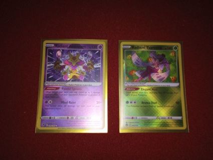 2 POKEMON RADIANT HOLO ALAKAZAM AND TSAREENA CARDS #296