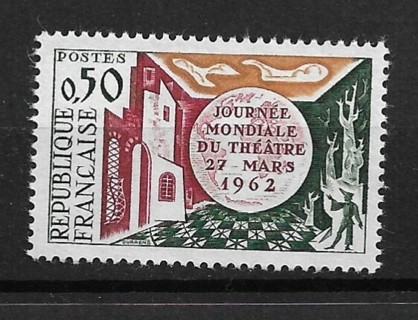 1962 France Sc1028 International Day of the Theater MH