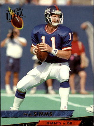Phil Simms - 1993 Fleer Ultra Football #330 - NY Giants star QB - Hall of Famer - MINT CARD