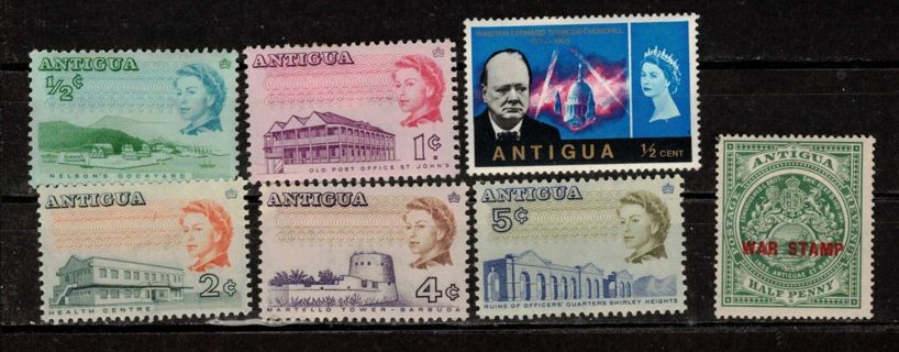 Antigua Stamps Queen Elizabeth and War Tax