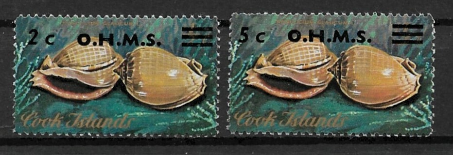 1978 Cook Islands ScO17-8 2 & 5c Sea Shells Official