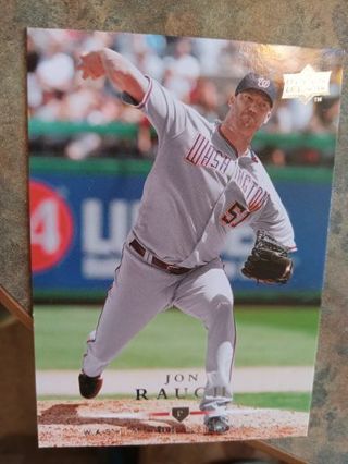 2008 UPPER DECK JON RAUCH WASHINGTON NATIONALS BASEBALL CARD# 165