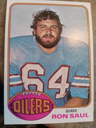 1976 TOPPS RON SAUL HOUSTON OILERS FOOTBALL CARD# 208