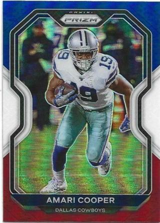 2020 PRIZM AMARI COOPER RED WHITE & BLUE PRIZM REFRACTOR CARD