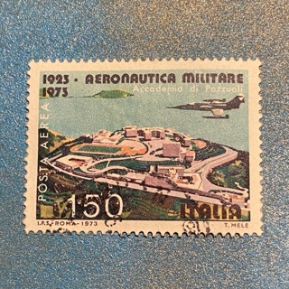 Vintage stamp: 1973 Italy 150 Lire Royal Air Force Military airmail - aeronautics militare Italia 