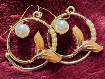 Pearl and Acrylic Earrings