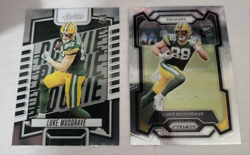 2023 Luke Musgrave rookie cards Green Bay Packers