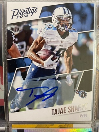 2018 Prestige Autograph Tajae Sharpe - San Francisco 49ers Wide Receiver