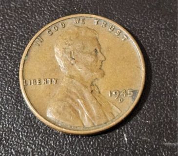 1945 D Copper Lincoln Wheat Cent