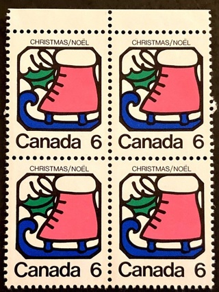 Canada MNH vintage Christmas stamp block 