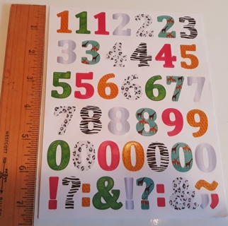 42 Number & Symbol Stickers