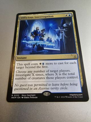 Magic the gathering mtg Officious rare card Murder Karlov Manor