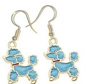 GP Enamel Blue Poodle Earrings Lot 4 (PLEASE READ DESCRIPTION) 