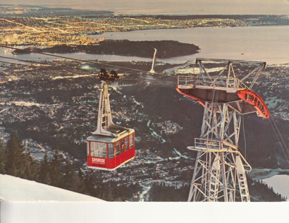 Vintage Postcard Grouse Mt. Skyride, N. Vancouver, Canada