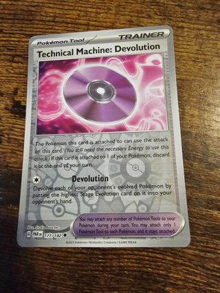 Pokemon Technical Machine Devolution reverse holo rare 177/182