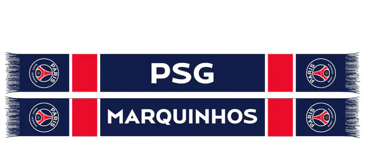 (1) New With Tags Marquinhos Paris Saint-Germain Player HD Knit Scarf - Navy/Red Football Scarf