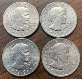 4 Susan B Anthony dollars 