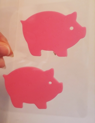 2 puffy pig stickers (raised)