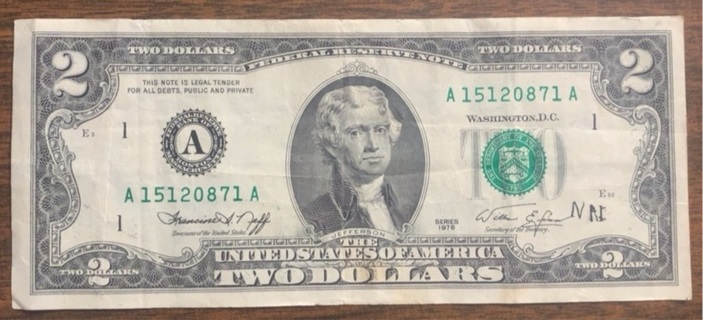Two Dollar Bill, 1976, Boston 