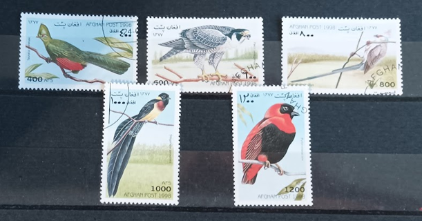 Afganistan Post set of 5 on theme Birds 