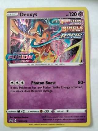 Deoxys swsh 170 prerelease holo promo pokemon