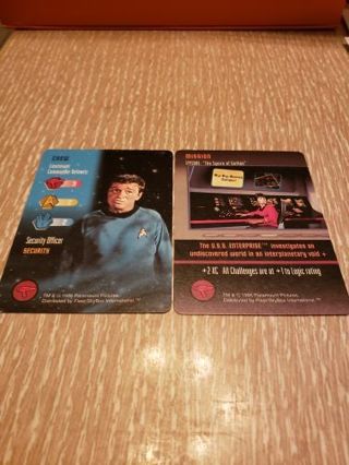 2 Star Trek Premiere TCG Cards Fleer 1996 1st Edition Kelowitz, Squire of Gothos